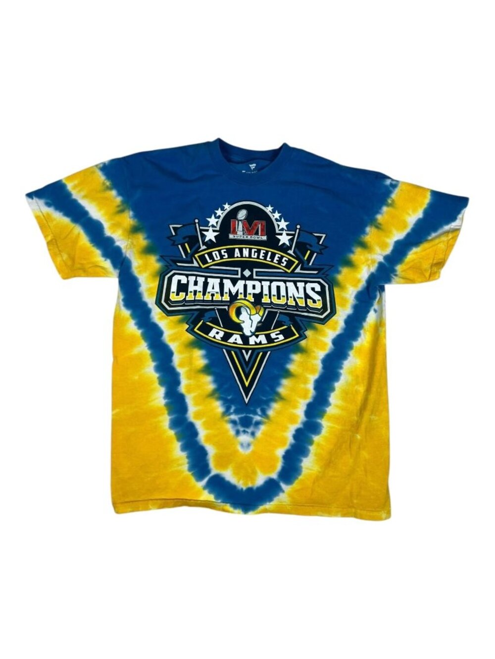 Los Angeles Rams T-Shirt Mens Large Tie Dye NFL Football Fanatics LVI Champions